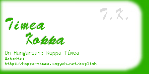 timea koppa business card
